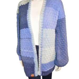 AZURE DRIFT BUBBLE CARDIGAN - 20% WOOL