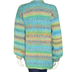 Alternative view of TEAL BREEZE BUBBLE SLEEVE CARDIGAN