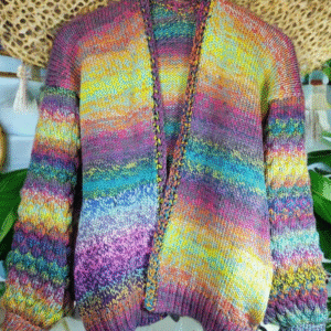 RADIANT PRISM BUBBLE SLEEVE CARDIGAN